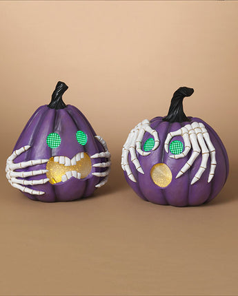 Lighted Halloween Pumpkin with Moving Eyes 11.8"