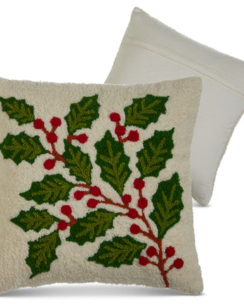 12" Holly Berry Pillow