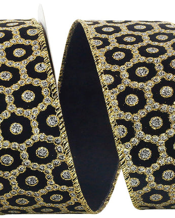 2.5" ROCCOCO JEWEL GOLD-SILVER RIBBON