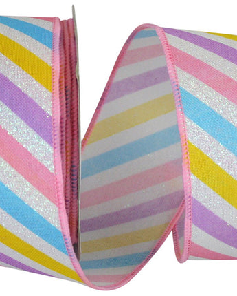 2.5" PASTEL STRIPE DIAGONAL RIBBON