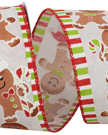 2.5" GINGERBREAD TICKING SPARKLE RIBBON