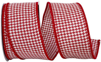 2.5" HOUNDSTOOTH STITCH WEAVE RIBBON