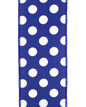 2.5" Linen Polka Dot Ribbon