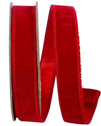 Red Luxe Plush Velvet Ribbon 1" X 10 YDS