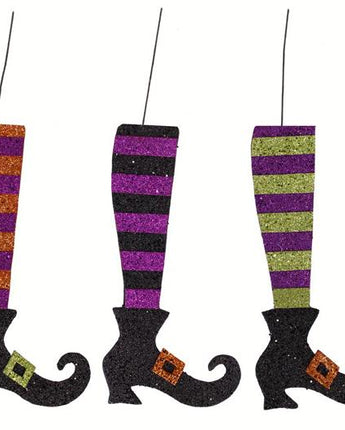 Glitter Witch Leg Decor (Set of 2)