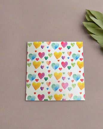 Colorful Hearts Enclosure Card