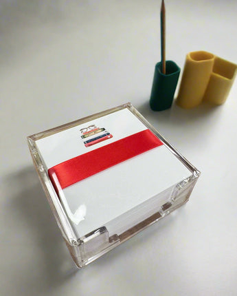 Book Stack Notepad with Acrylic Holder