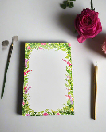 Floral Border Large Notepad