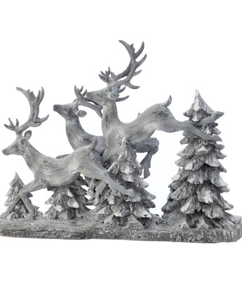 16" Forest Trail Leaping Deer Scene