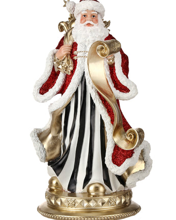 11" Elegant Santa with Sack and List