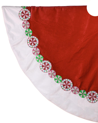 64" Velvet Peppermint Dreams Tree Skirt