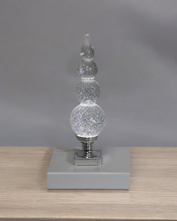 Christmas Finial Lighted Snowglobe 15.5"