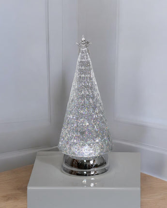 Christmas Tree Lighted Snowglobe 12.25"