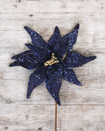 Midnight Blue Poinsettia 22"