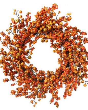 Mixed Harvest Berry and Crabapple Wreath 24"