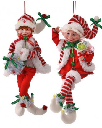 Fabric Bendable Candy Elf 17"