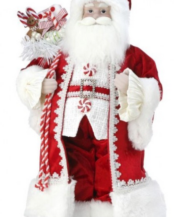 Fabric Holiday Sweets Santa 18"