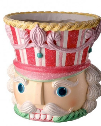 Resin Nutcracker Head Container 7.5"