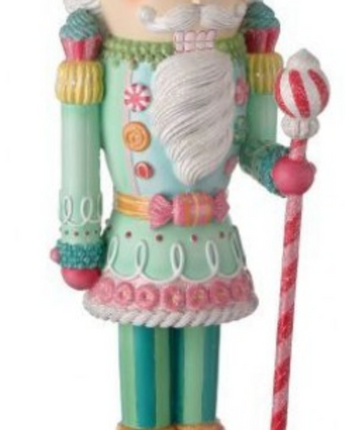 Resin Pastel Peppermint Nutcracker 22"