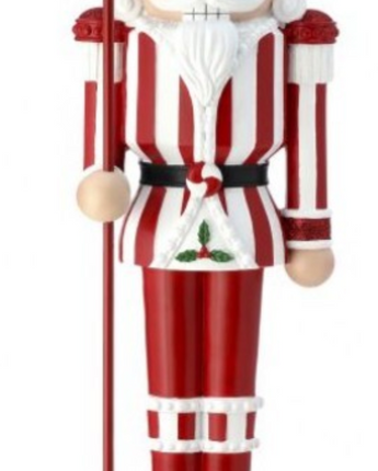 Resin Peppermint Nutcracker 24"