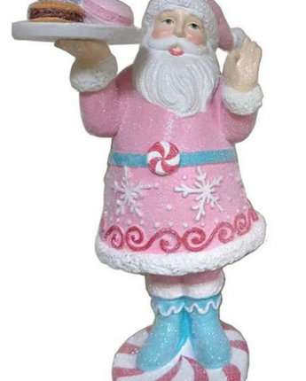 Resin Santa with Sweet Table Tray 9"