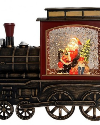 Santa Train Water Globe 9"