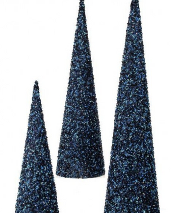 Sequined and Beaded Cone Tree Set 18-30"