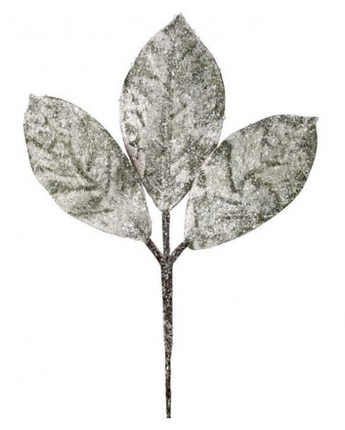 Snow Magnolia Leaf Spray 14"