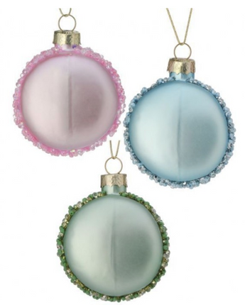 Glass Beaded Macaron Ornament 2.3"