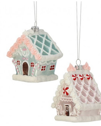 Glass Sweets House Ornament 5"