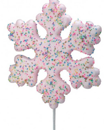 Glitter Snowflake with Sprinkles Spray 25"