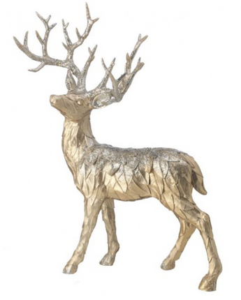 Resin Glitter Standing Leaf Deer 22"