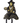 Clara Sitting Witch with Black and Gold Dot Dress 28"