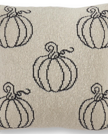 Cream & Black Pumpkin Pillow 20"