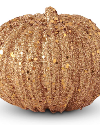 Orange Glitter & Sequin Pumpkin 4"