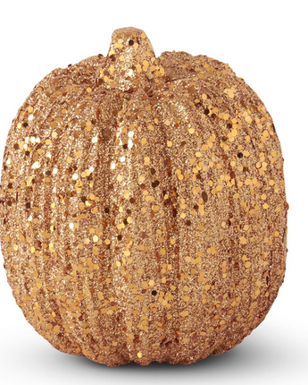 Orange Glitter & Sequin Pumpkin 6"