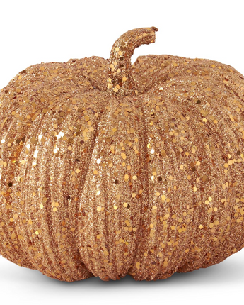 Orange Glitter & Sequin Pumpkin 8"