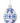 White Glass Finial with Blue Snowflakes 5.25"