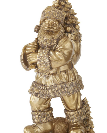 Antique Gold Resin Santa 23"