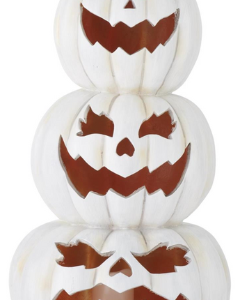 Gray Resin LED Flicker Flame Jack-O-Lantern 30"