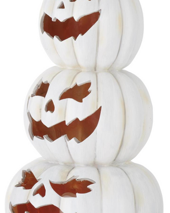 Gray Resin LED Flicker Flame Jack-O-Lantern 30"