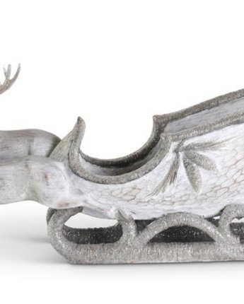 White & Gray Washed Resin Sleigh 25"