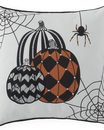 White Halloween Pumpkin Pillow 18"