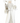 White Resin Fur Trimmed Santa Holding Tree 21"