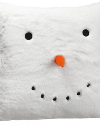 16" Fur Snowman Pillow