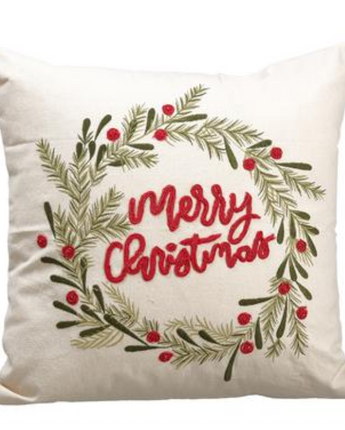 18" Merry Christmas Cotton Pillow