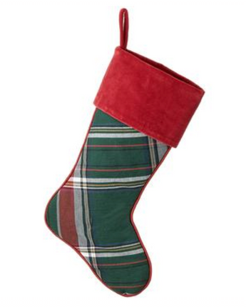 20" Plaid Velvet Stocking