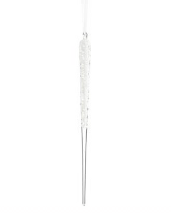 15" Snowy Glass Icicle