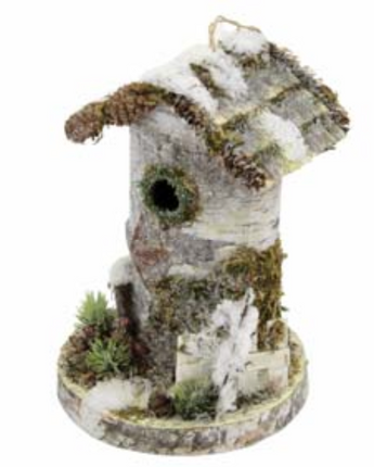 Birch Bird House 9.5"