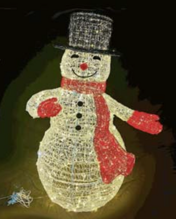 Outdoor LED Lighted Snowman 6'